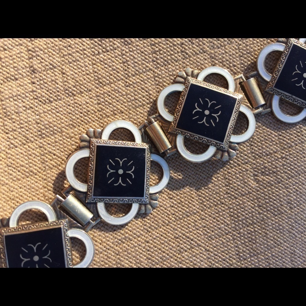 Aksel Holmsen Norne Sterling Enamel Bracelet 1950